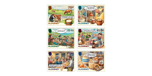 Stamps celebrate Alderney's Milk-a-Punch tradition