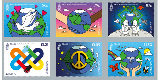 Guernsey stamps depict symbols of peace