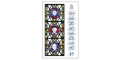37p Stamp Anne French Stained Glass Windows