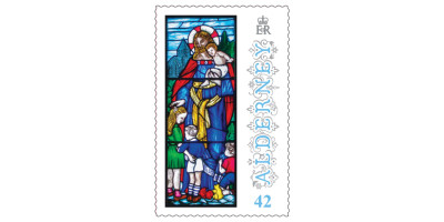 42p Stamp Anne French Stained Glass Windows