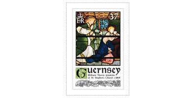 37p Stamp William Morris Stained Glass Windows