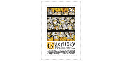 56p Stamp William Morris Stained Glass Windows