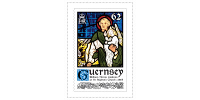 62p Stamp William Morris Stained Glass Windows