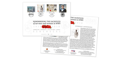 Guernsey, Gibraltar, Jersey and Isle of Man issue joint Limited Edition WWI Commemorative Envelope