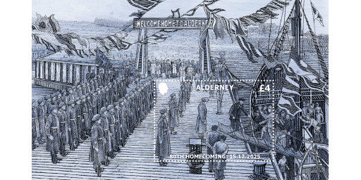 Miniature Sheet commemorates 80th Anniversary of Alderney's Homecoming