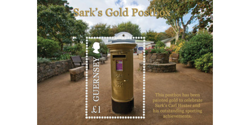 Sark's Gold Postbox Miniature Sheet