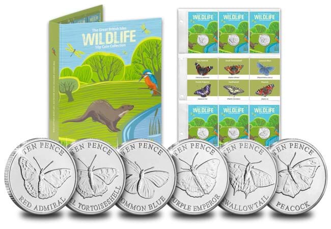 GBI Wildlife Butterflies Uncirculated 10p Coins