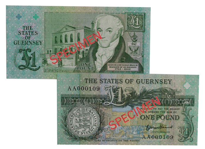 NEW £1 B. Haines signatory Guernsey Bank Note (AA Prefix)