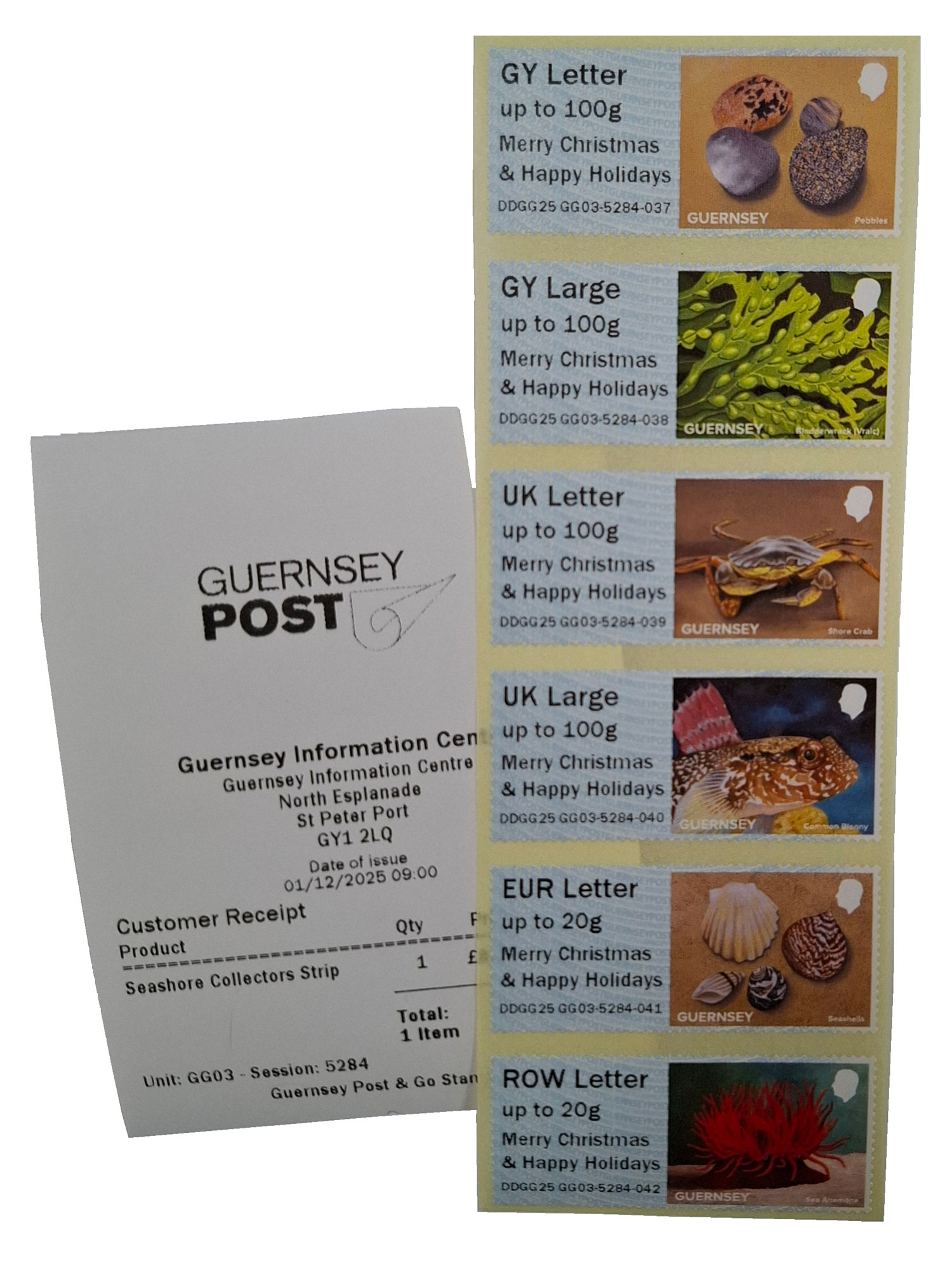 GG03 Bailiwick Seashore Christmas Overprint 2025