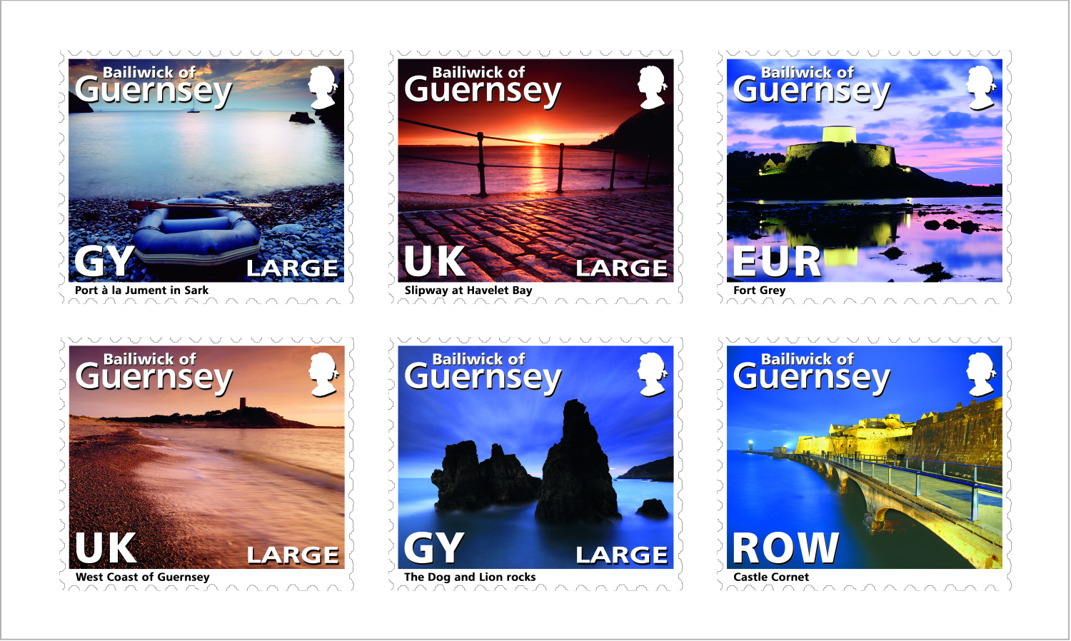 Set of 6 Gummed Stamps