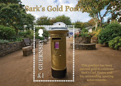 Sark's Gold Postbox Miniature Sheet
